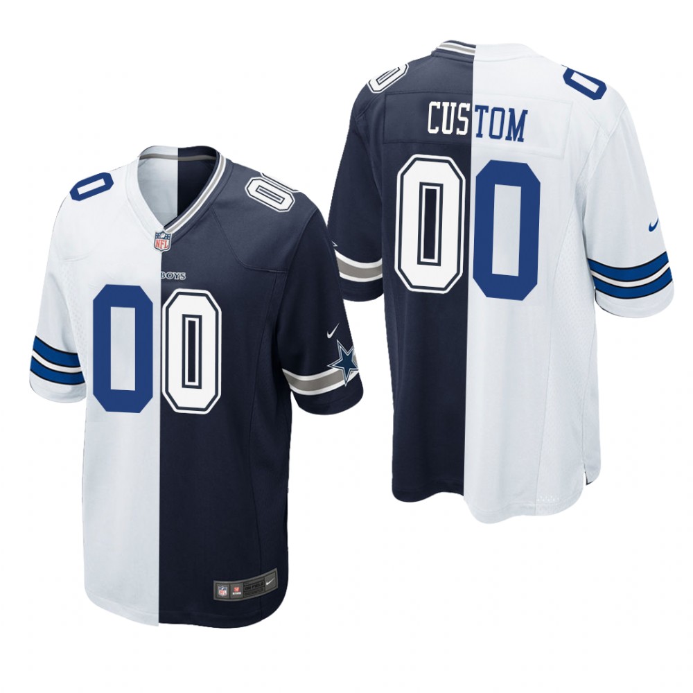 Dallas Cowboys Custom Navy White Game Split - Men's