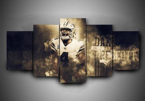 Dallas Cowboys Dak Prescott Sport 5 Panel Canvas Art Wall Decor