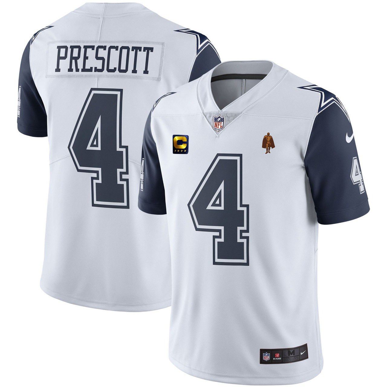 Dallas Cowboys Dak Prescott Walter Payton Patch Color Rush Jersey - All Stitched 
