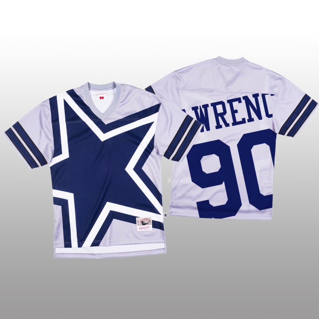 Dallas Cowboys Demarcus Lawrence Mitchell & Ness Gray Jersey Big Face - Men's