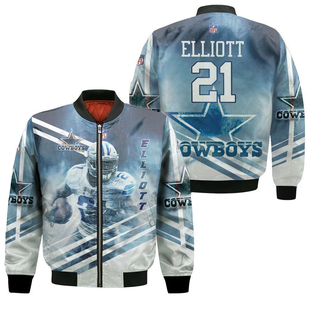 Dallas Cowboys Ezekiel Elliott 21 3D Bomber Jacket