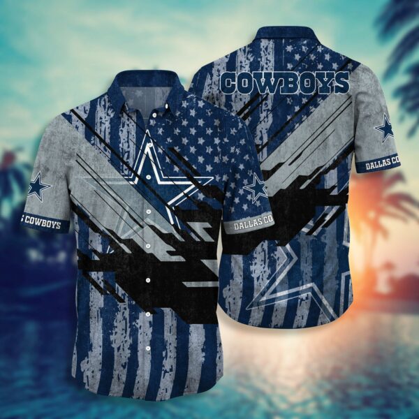 Dallas Cowboys Flag American Distressed Hawaiian Shirt