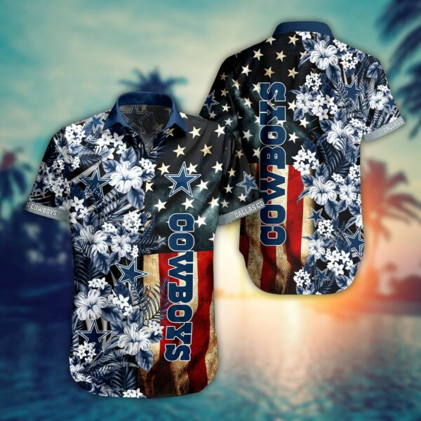 Dallas Cowboys Flag Flower Hawaiian Shirt
