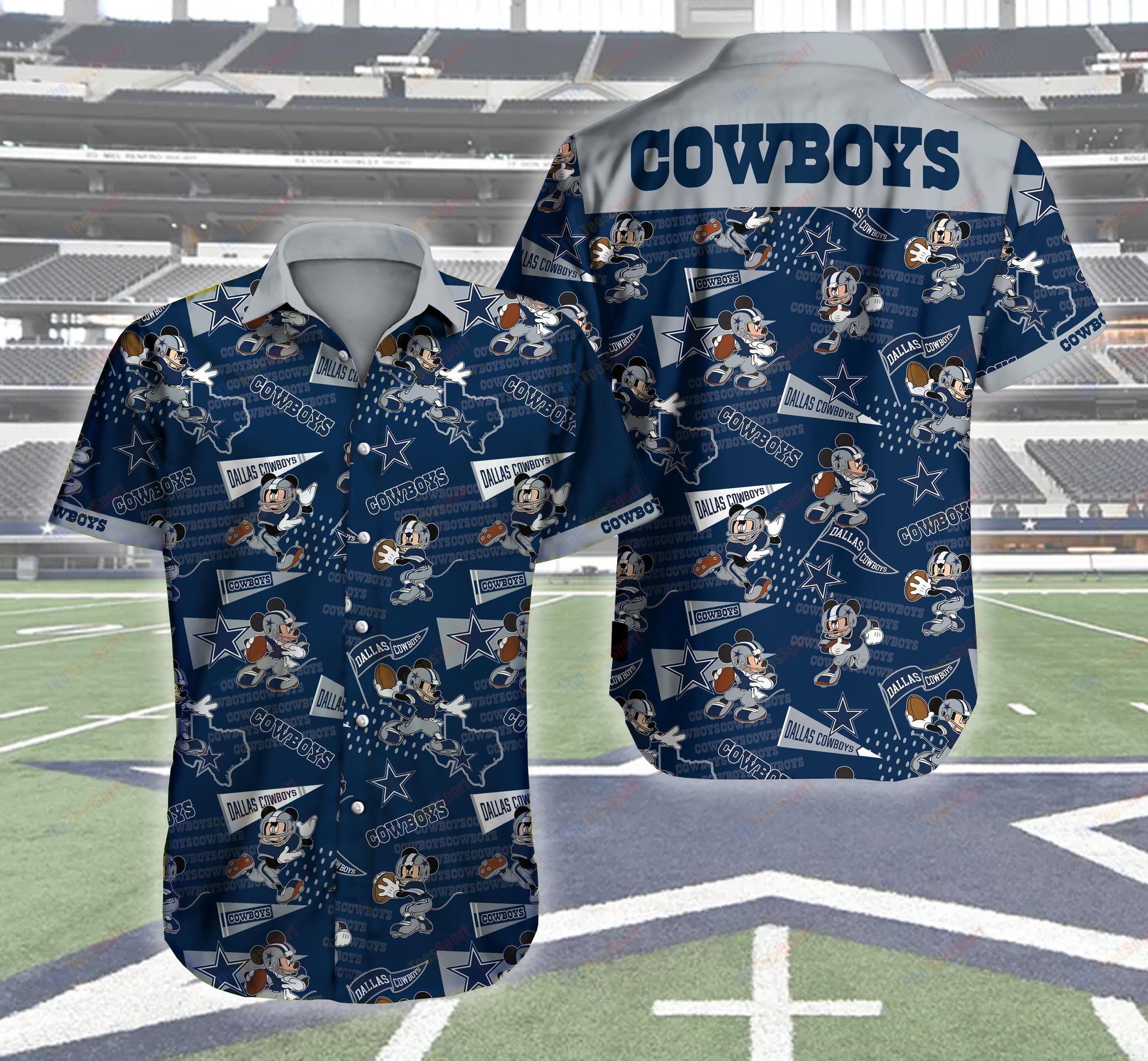 Dallas Cowboys Football Logo Mickey Mouse Hawaiian Shirt