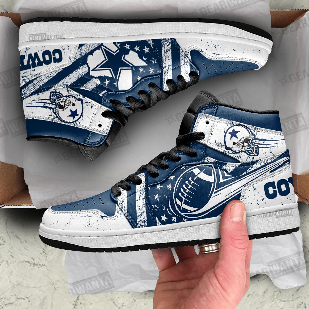 Dallas Cowboys Football Team J1 Shoes For Fans Sneakers, Air Jordan Hightop
