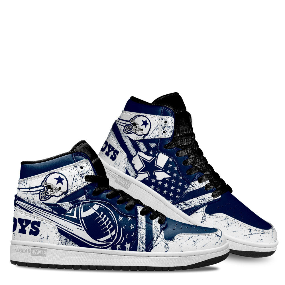 Dallas Cowboys Football Team J1 Shoes For Fans Sneakers, Air Jordan Hightop