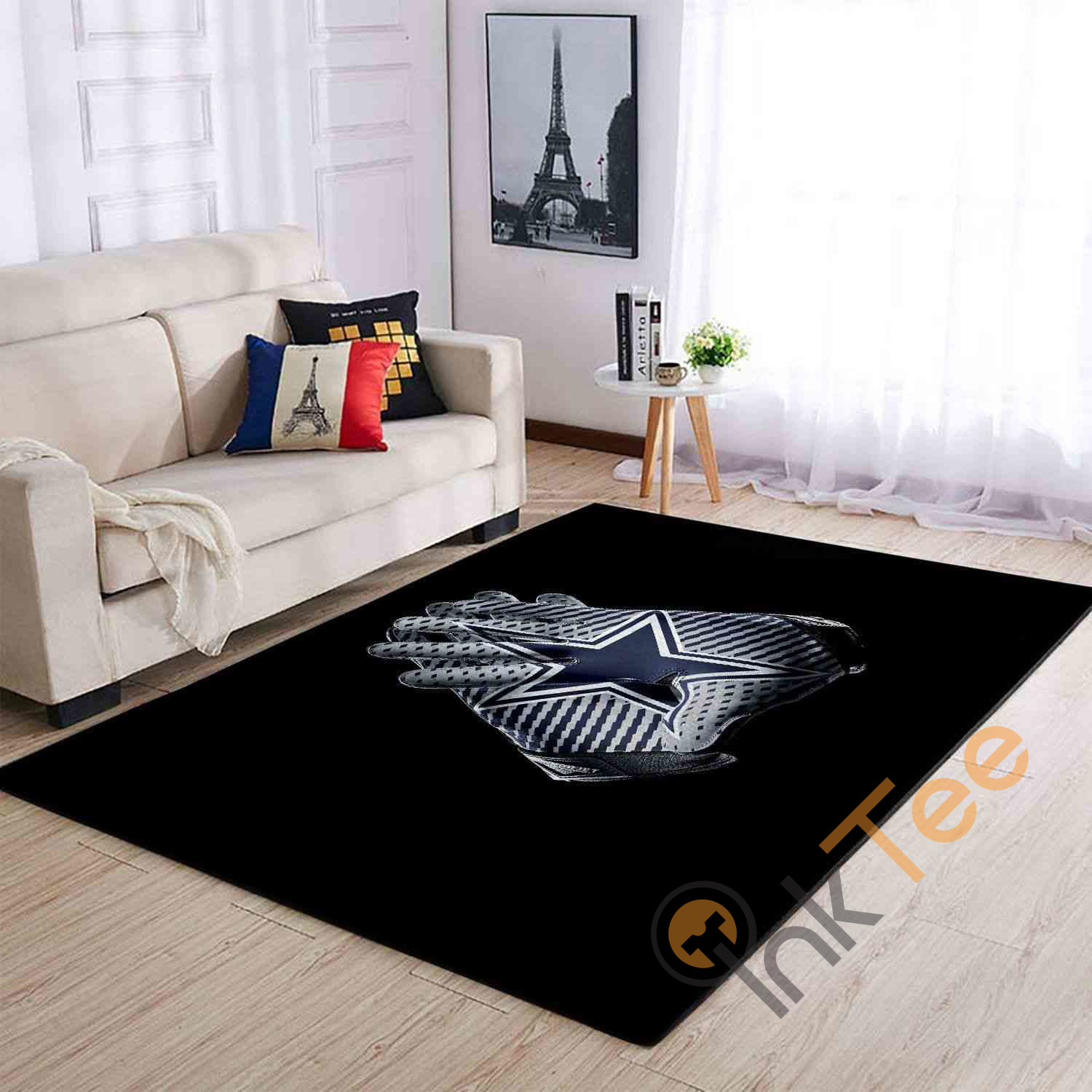 Dallas Cowboys Gloves Area Rectangle Rug