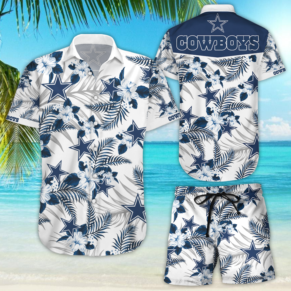 Dallas Cowboys Hibiscus Hawaiian Shirt