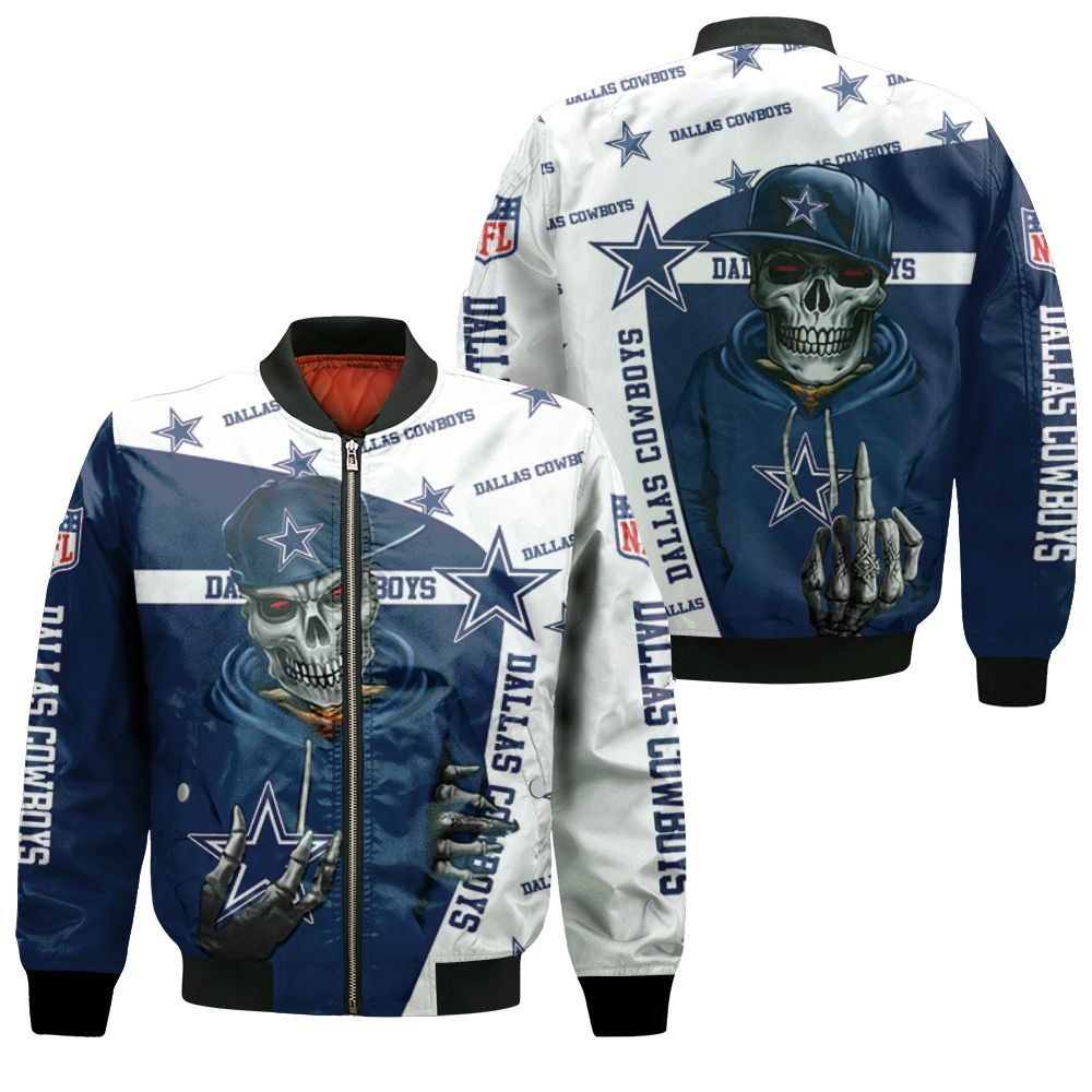 Dallas Cowboys Hip Hop Skull 3D Bomber Jacket