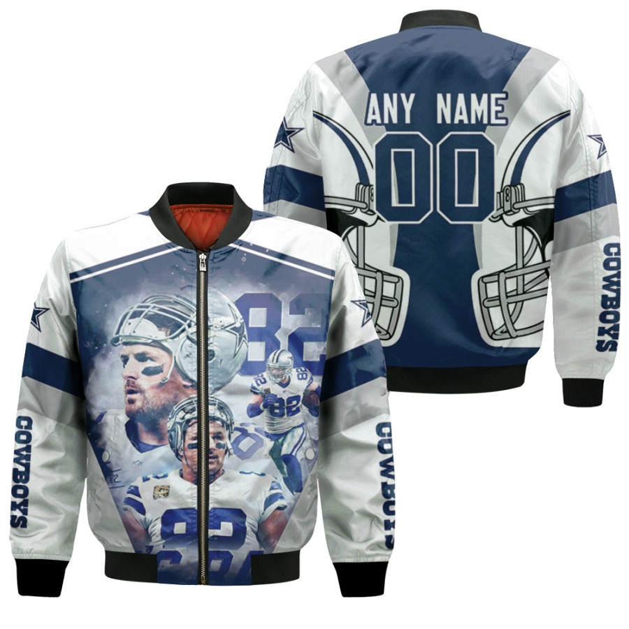 Dallas Cowboys Jason Witten 00 White Jersey Style 3D Allover Gift With Custom Number Name For Cowboys Fans Bomber Jacket