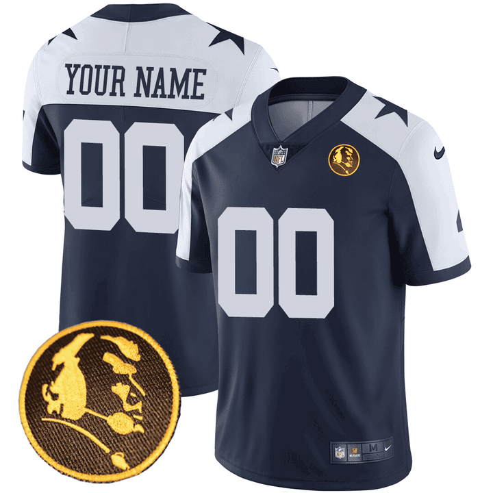 Dallas Cowboys John Madden Honoring Patch Custom Alternate Navy Jersey - All Stitched 