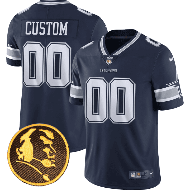 Dallas Cowboys John Madden Honoring Patch Custom Navy Jersey - All Stitched 