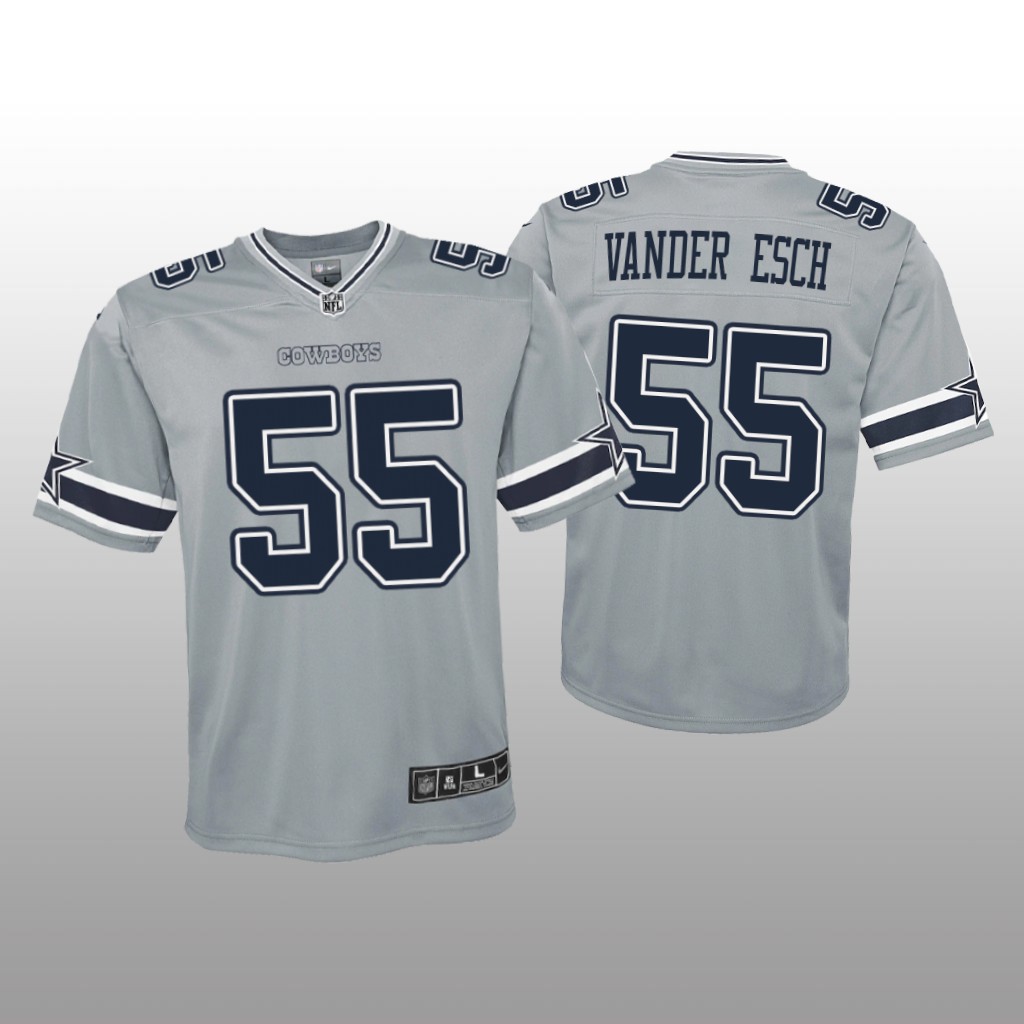 Dallas Cowboys Leighton Vander Esch Silver Jersey Inverted Game - Youth