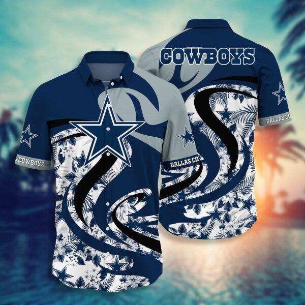 Dallas Cowboys Logo and Floral1 Hawaiian Shirt