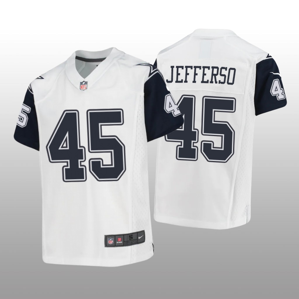 Dallas Cowboys Malik Jefferson White Jersey Alternate Game - Youth
