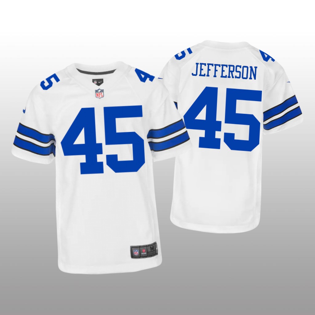 Dallas Cowboys Malik Jefferson White Jersey Game - Youth