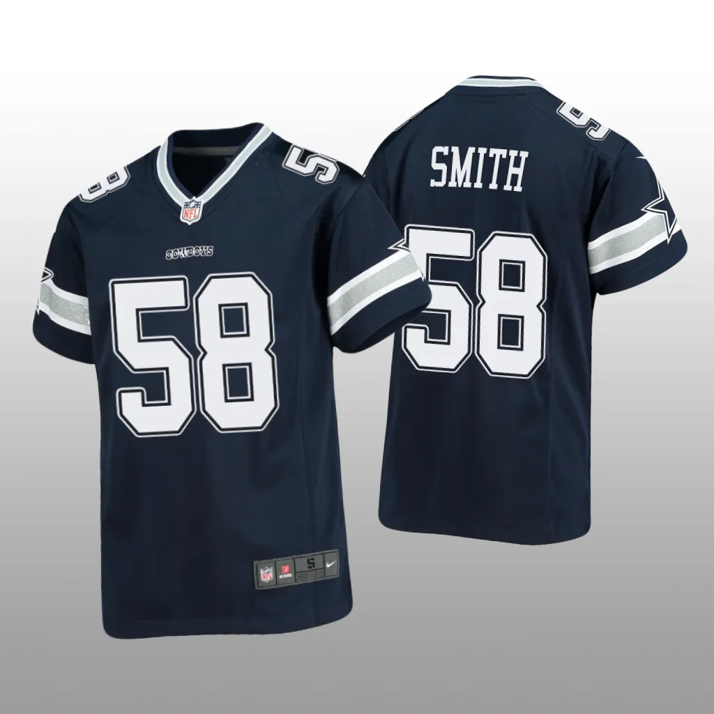 Dallas Cowboys Mazi Smith Navy Jersey Game - Youth
