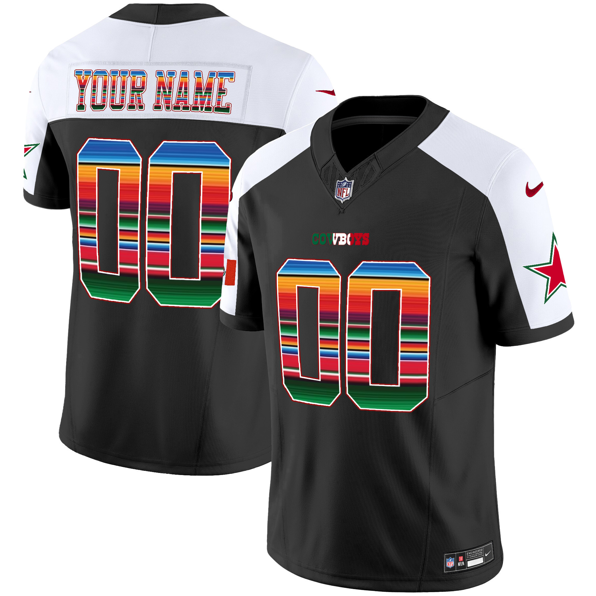 Dallas Cowboys Mexico Vapor Limited Custom Alternate Jersey - All Stitched 