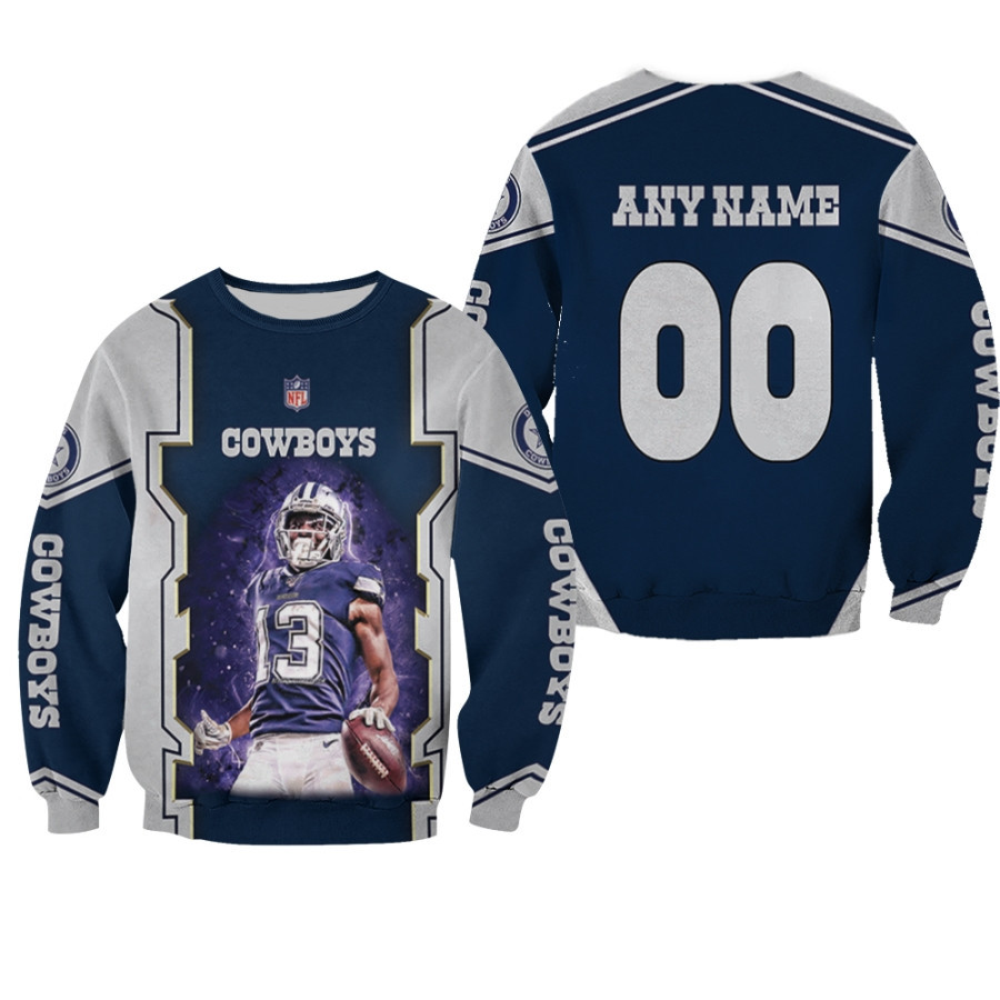 Dallas Cowboys Michael Gallup 00 Any Name Dark Blue Jersey Style Gift With Custom Number Name For Cowboys Fans Sweater