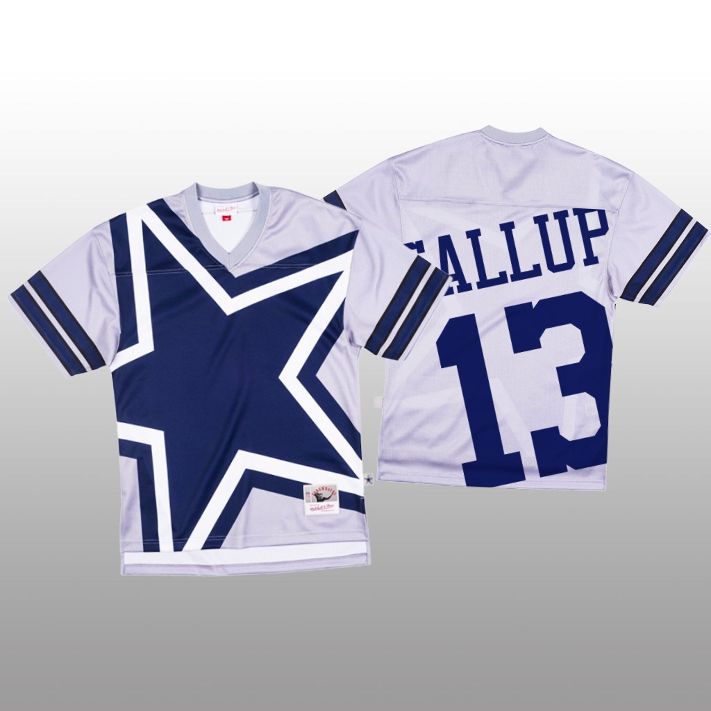 Dallas Cowboys Michael Gallup Mitchell & Ness Gray Jersey Big Face - Men's