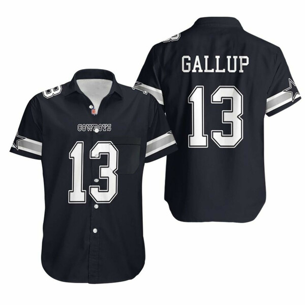 Dallas Cowboys Michael Gallup Pro Line Navy Hawaiian Shirt