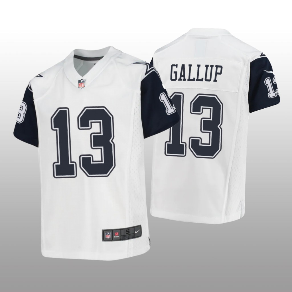 Dallas Cowboys Michael Gallup White Jersey Game - Youth