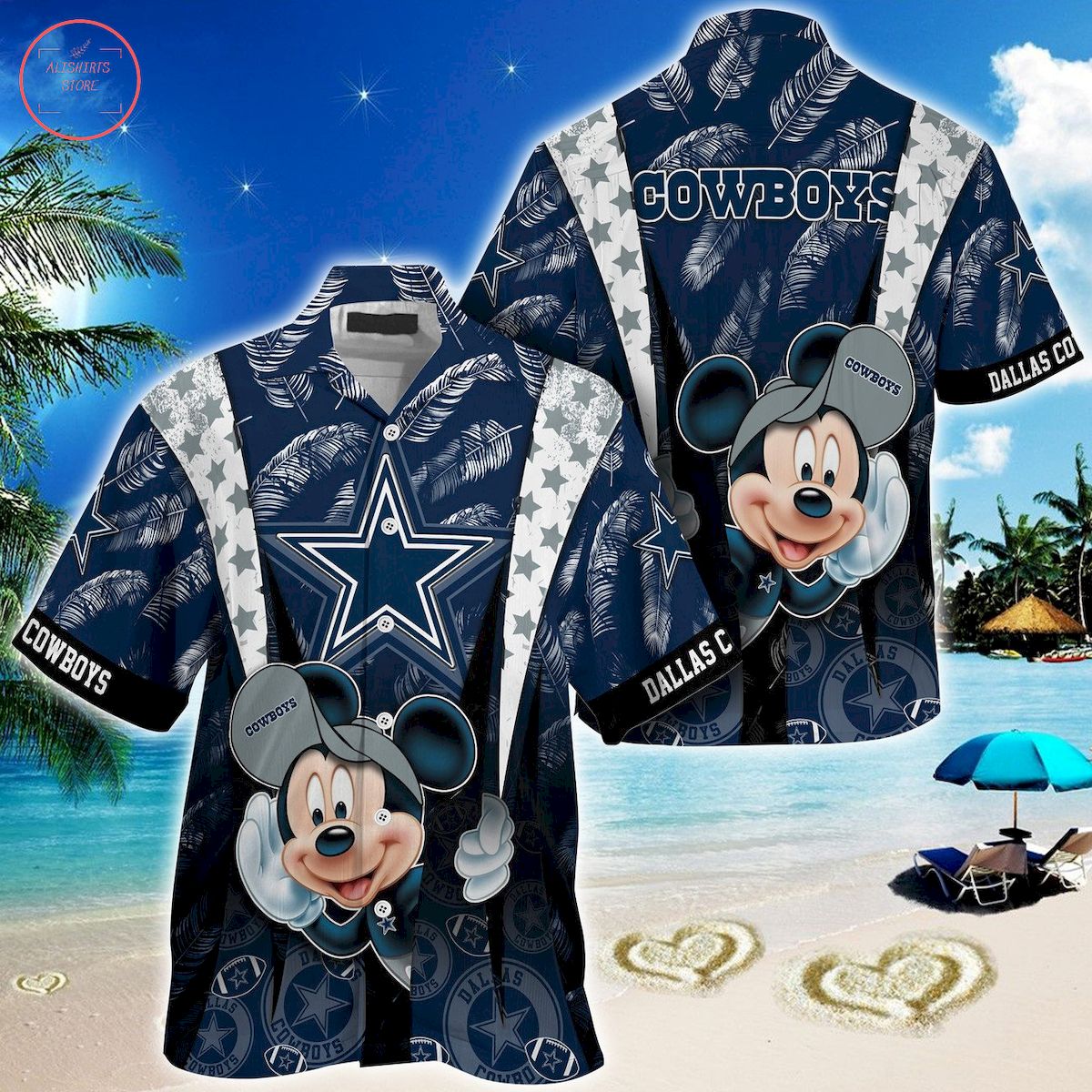 Dallas Cowboys Mickey Mouse Ball Hawaiian Shirt