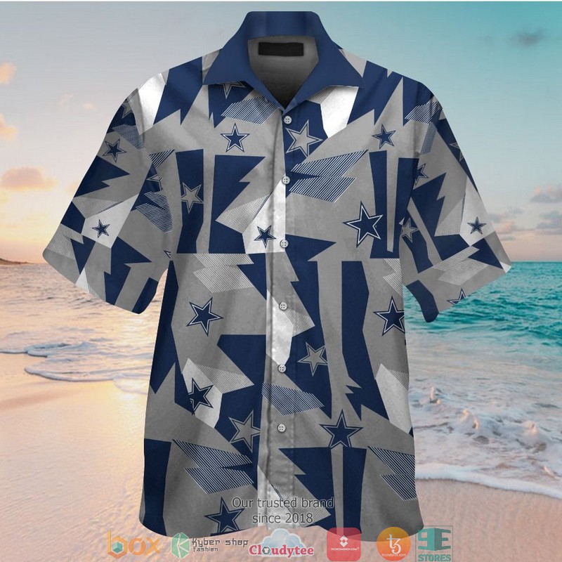 Dallas Cowboys Navy Grey pattern Hawaiian Shirt