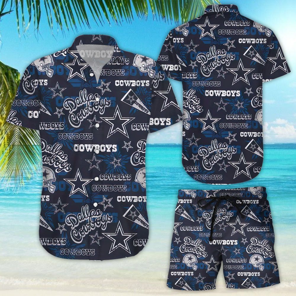 Dallas Cowboys Nfl Full 3D Hawaiian Shirt White Men Women Beach Wear Hawaii Shirt 3D Zipper 3D Zipper