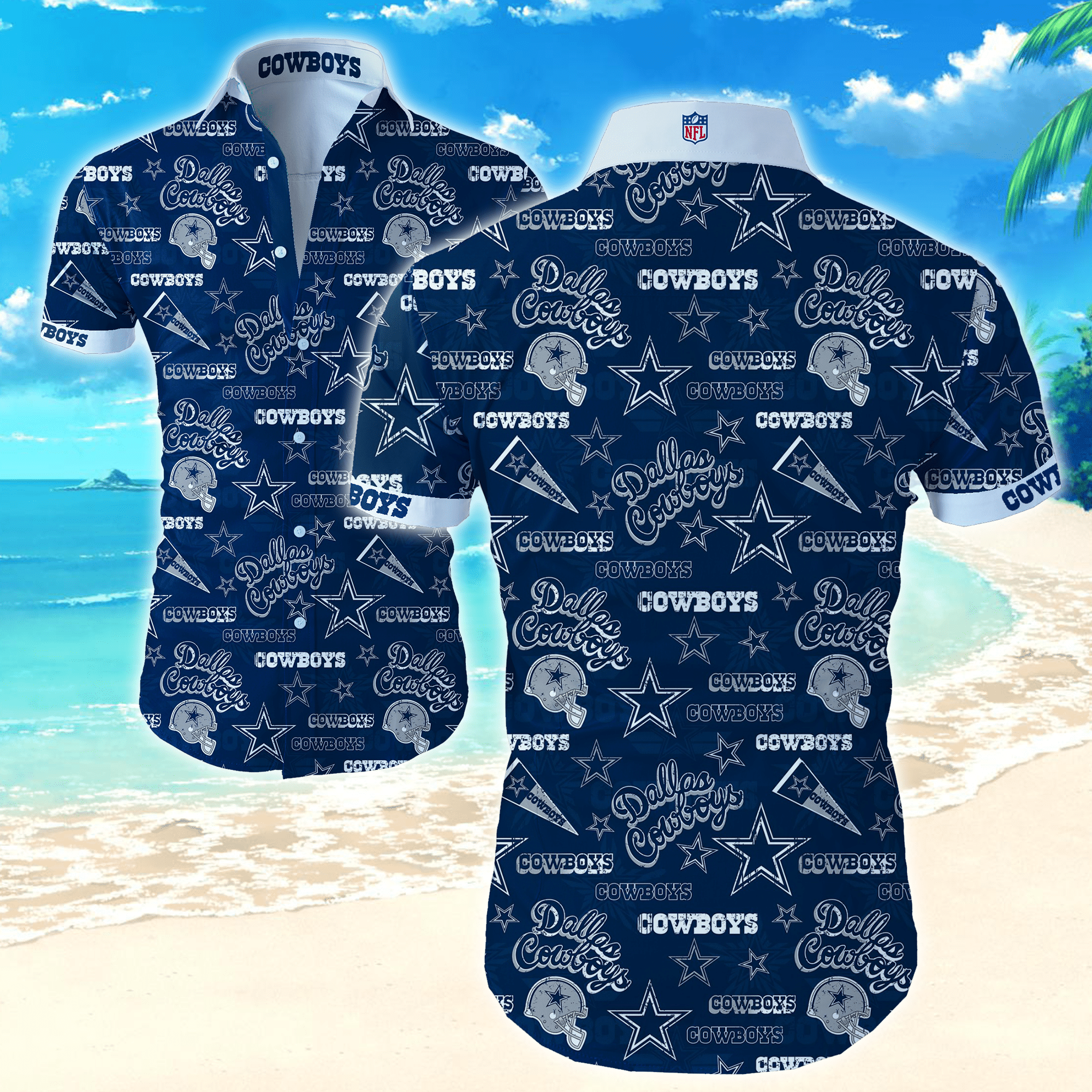 Dallas Cowboys Nfl Funny Hawaiian Shirts For Men Aloha Shirts