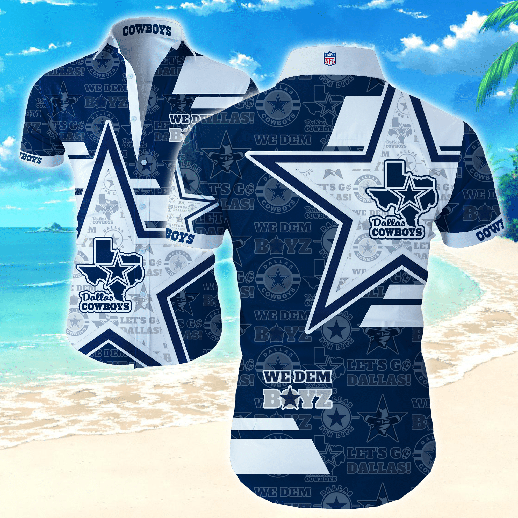 Dallas Cowboys Nfl Hawaiian Shirts For Men Aloha Shirts