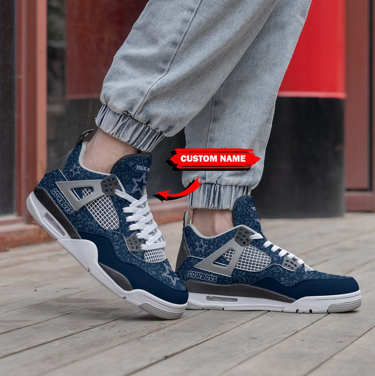 Dallas Cowboys Personalized Air Jordan 4 Sneaker