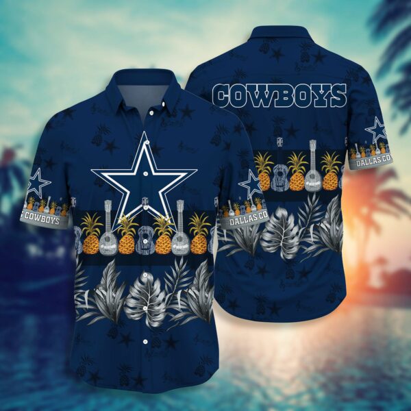 Dallas Cowboys Pinneapple and Guitar Summer Hawaiian Shirt