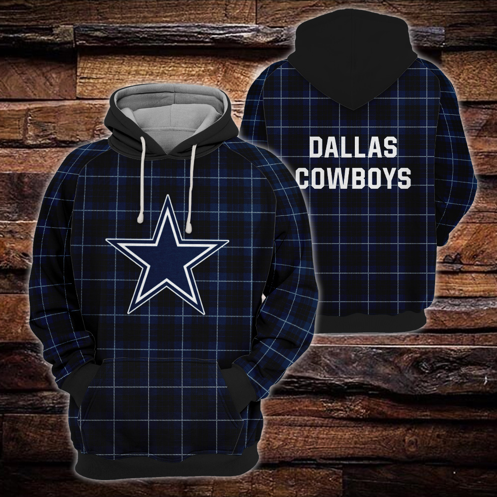 Dallas Cowboys Plaid Hoodie 3D Gift For Fans