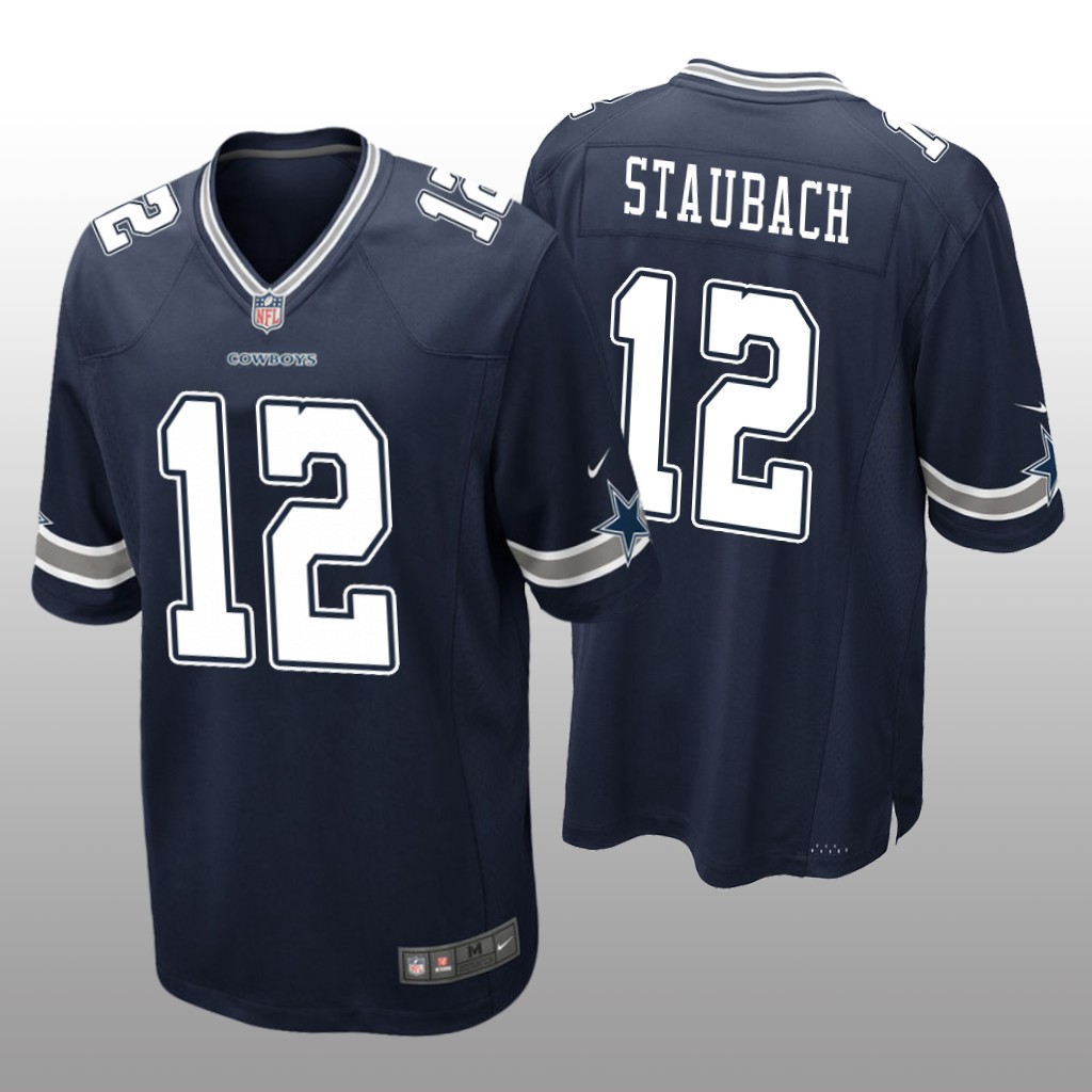 Dallas Cowboys Roger Staubach Navy Jersey Game - Men's