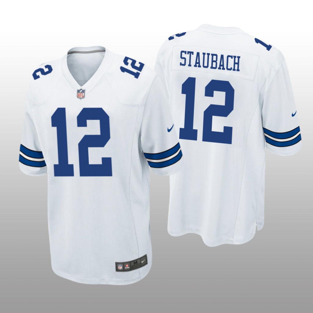 Dallas Cowboys Roger Staubach White Jersey Game - Men's