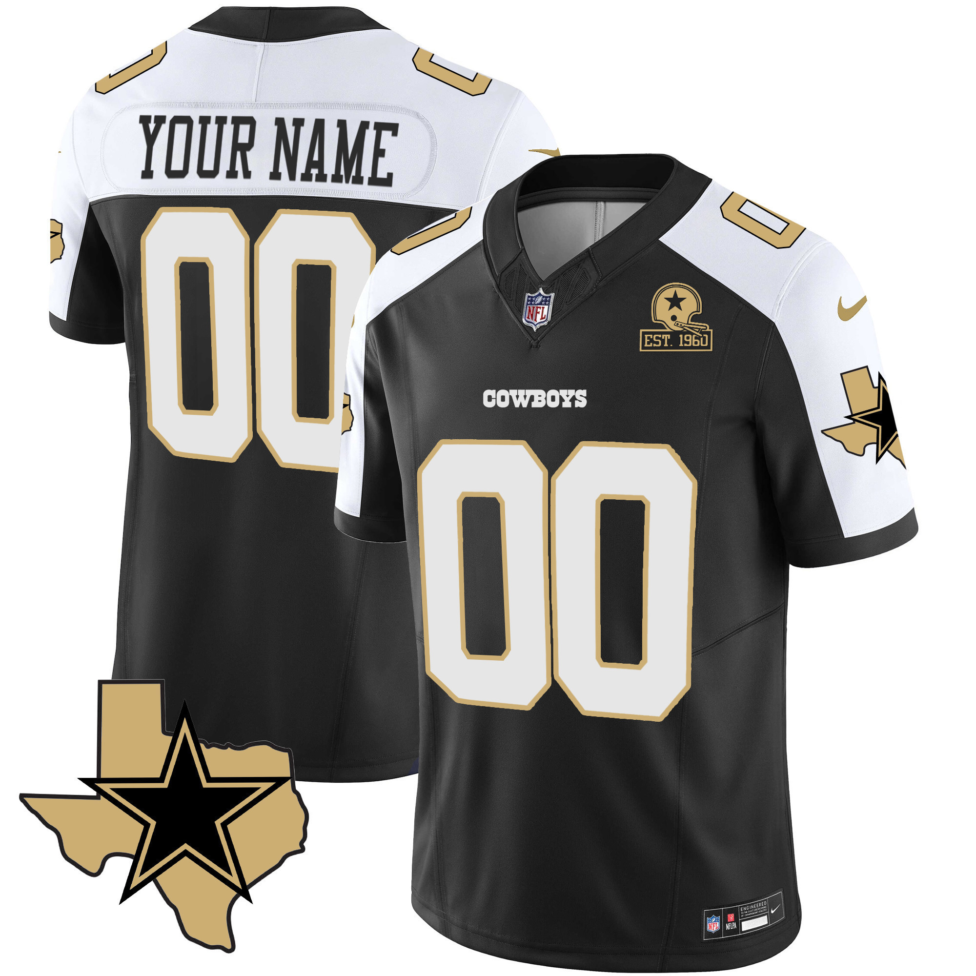 Dallas Cowboys Special Vapor Limited Custom Alternate Jersey - All Stitched 