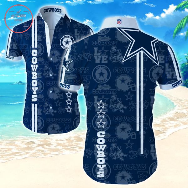 Dallas Cowboys Straight Stripe Hawaiian Shirt