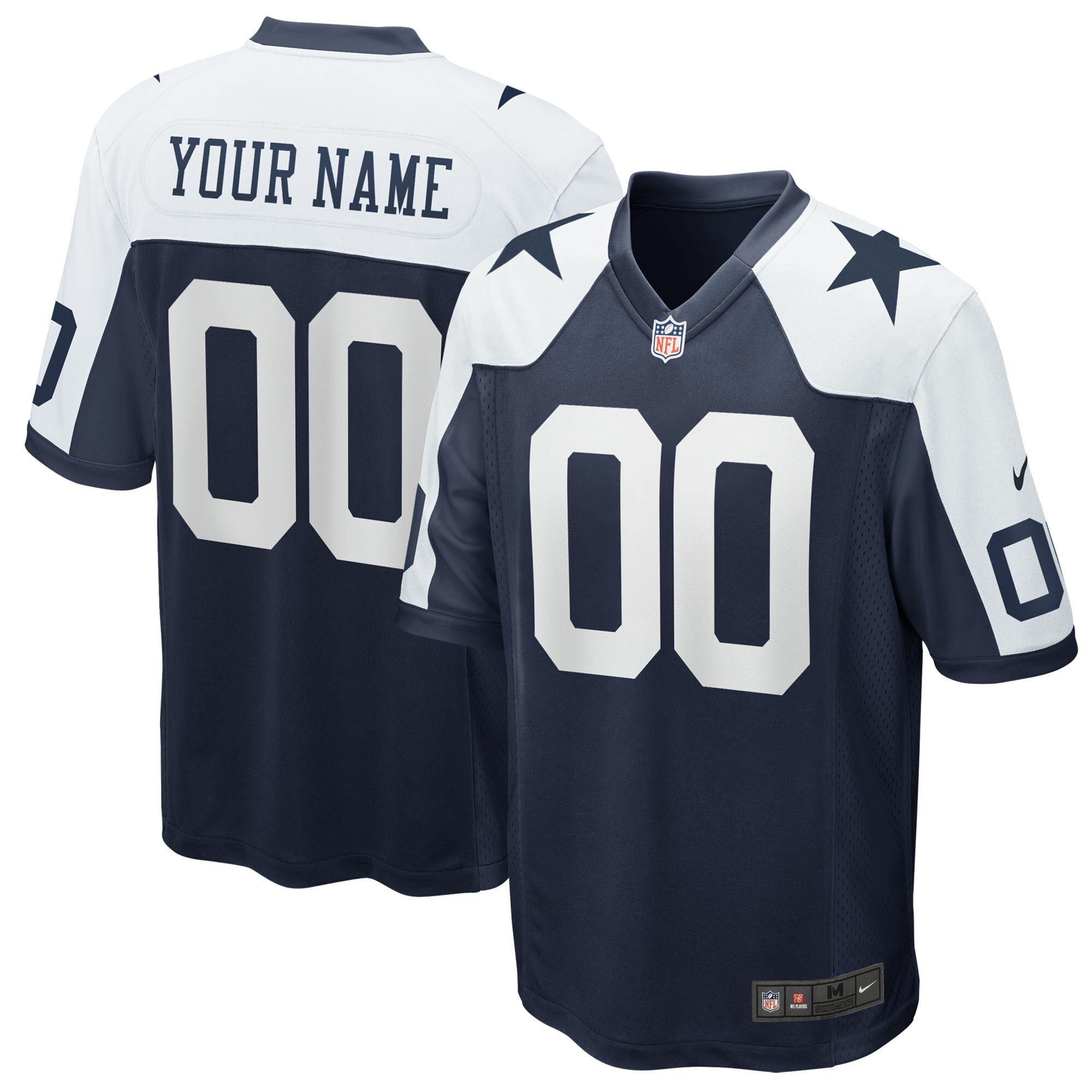 Dallas Cowboys Throwback Custom Navy Jersey - All Stitched 