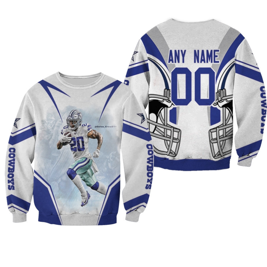 Dallas Cowboys Tony Pollard 00 Any Name White Jersey Style Gift With Custom Number Name For Cowboys Fans Sweater