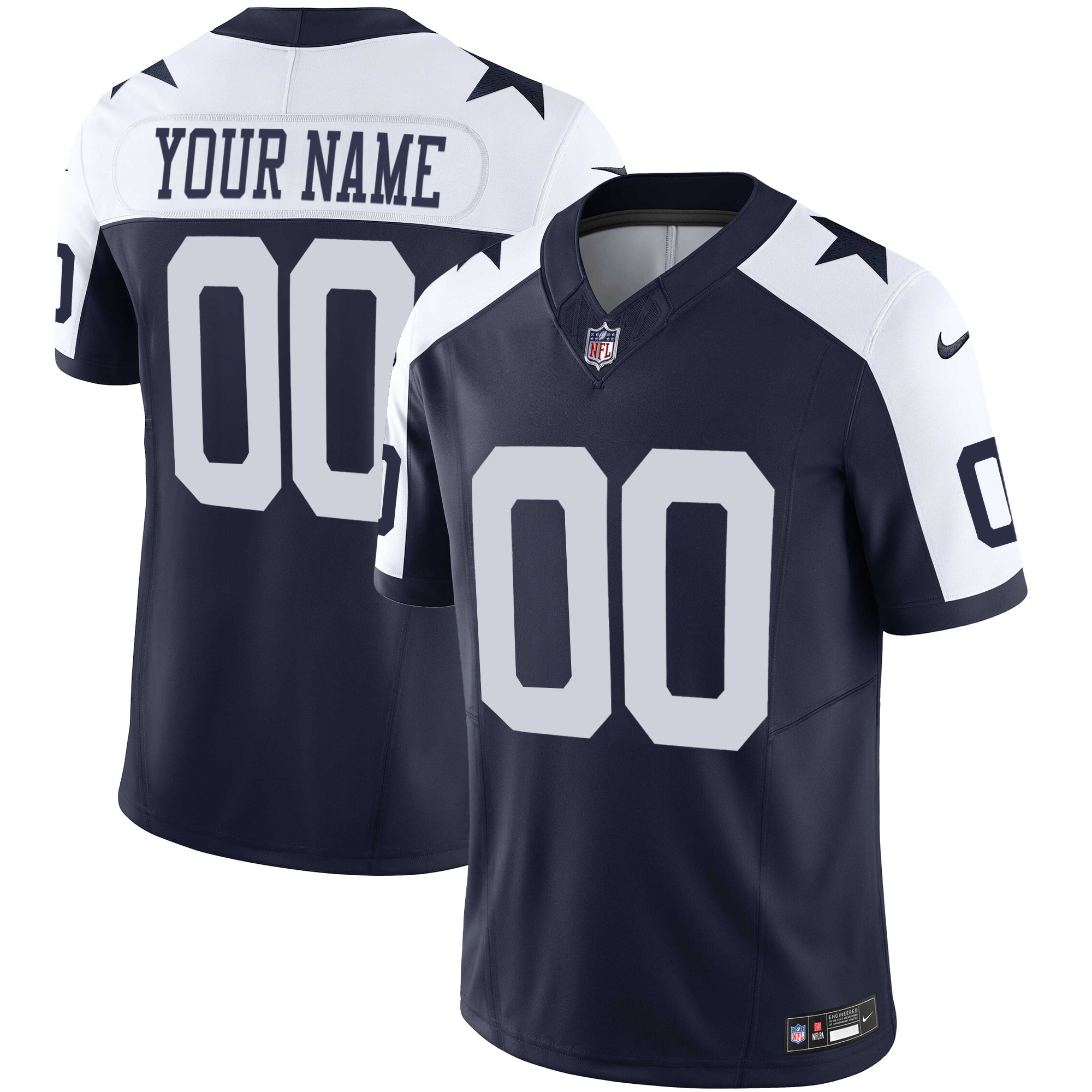 Dallas Cowboys Vapor Limited Custom Alternate Jersey - All Stitched 