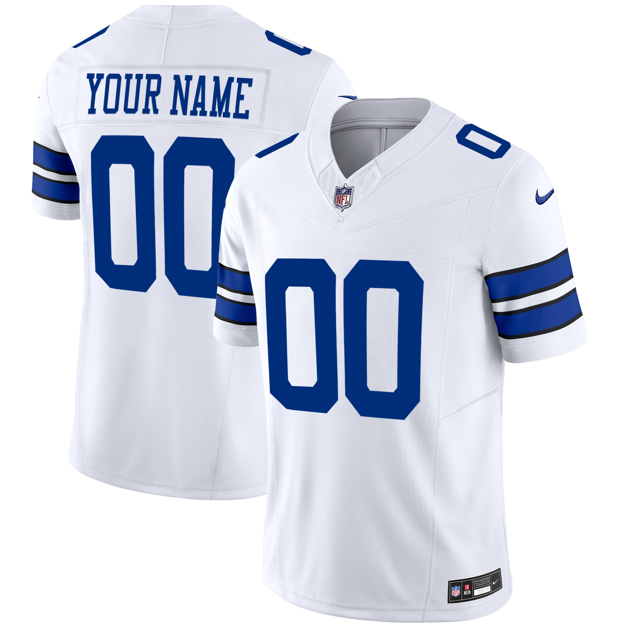 Dallas Cowboys Vapor Limited Custom White Jersey - All Stitched 