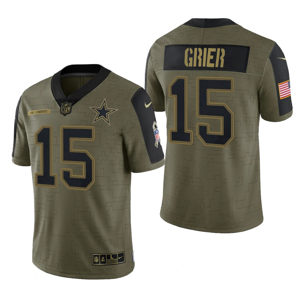 Dallas Cowboys Will Grier Olive Limited Jersey 2021 Salute To Service - Men's