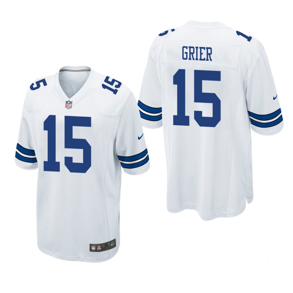 Dallas Cowboys Will Grier White Jersey Game - Men's