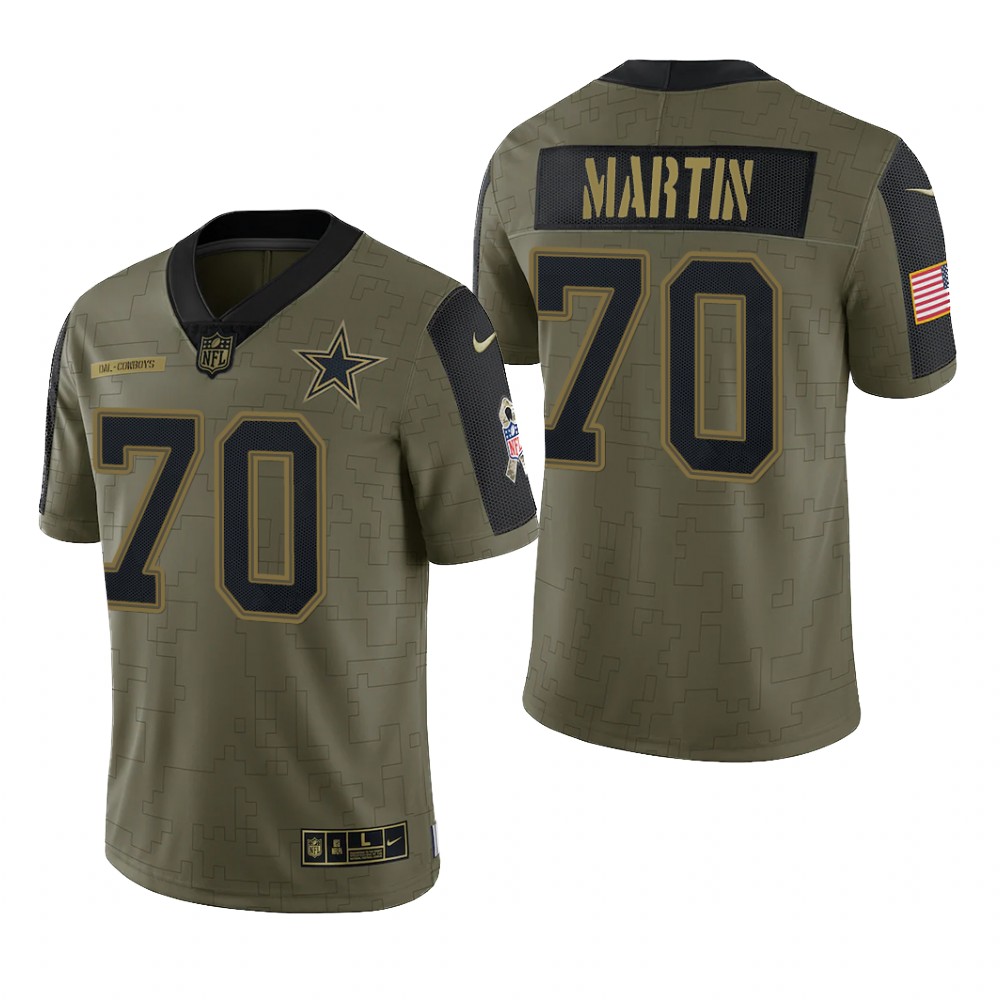 Dallas Cowboys Zack Martin Olive Limited Jersey 2021 Salute To Service - Men's