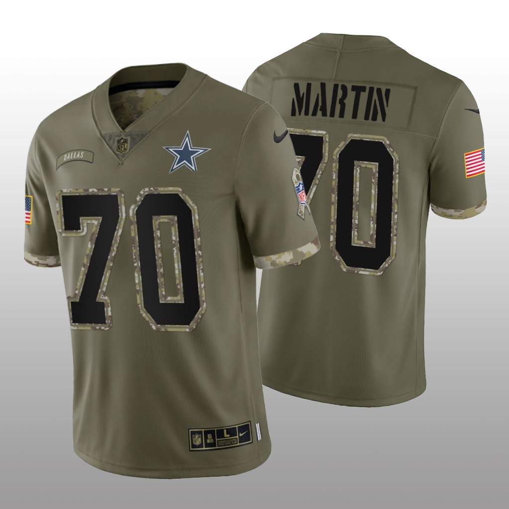 Dallas Cowboys Zack Martin Olive Limited Jersey 2022 Salute To Service - Men's