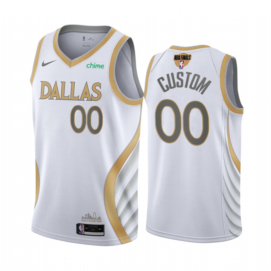 Dallas Mavericks #00 Custom 2021 NBA Playoffs White Jersey