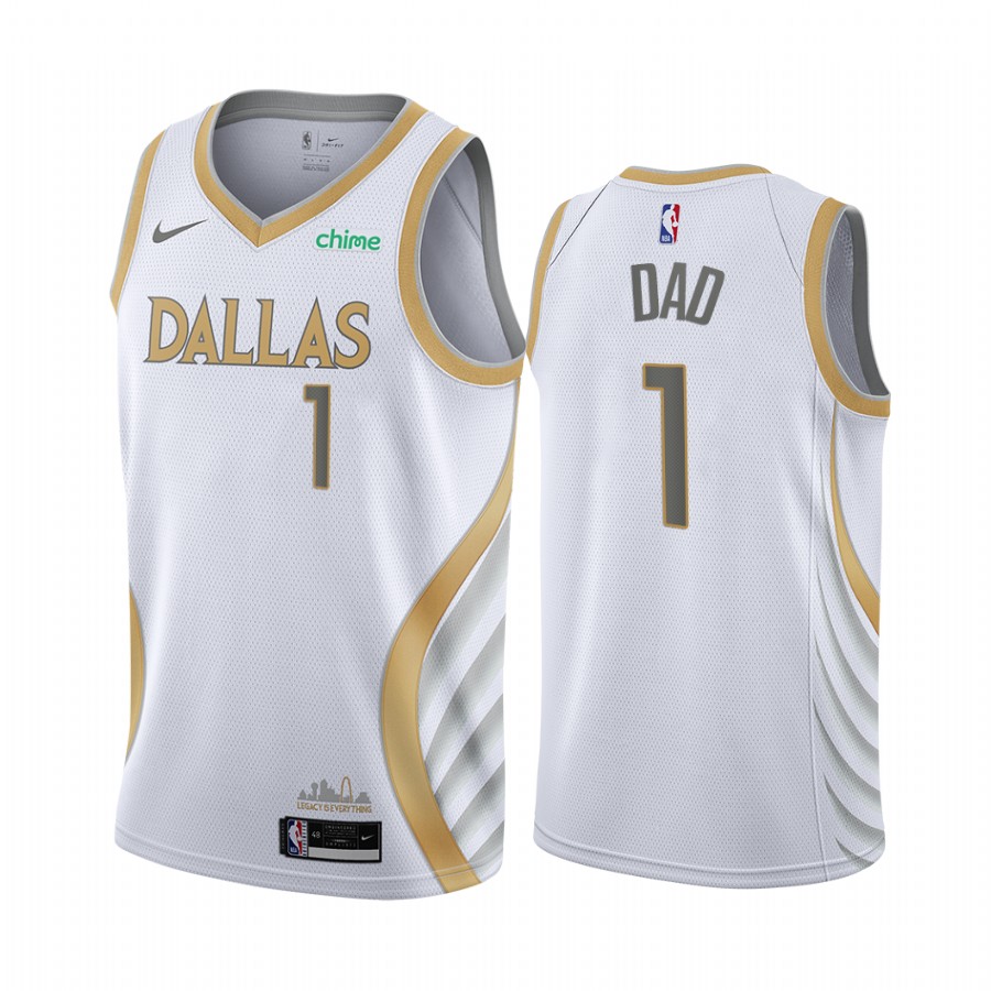 Dallas Mavericks 2021 Fathers Day White No.1 Dad Jersey