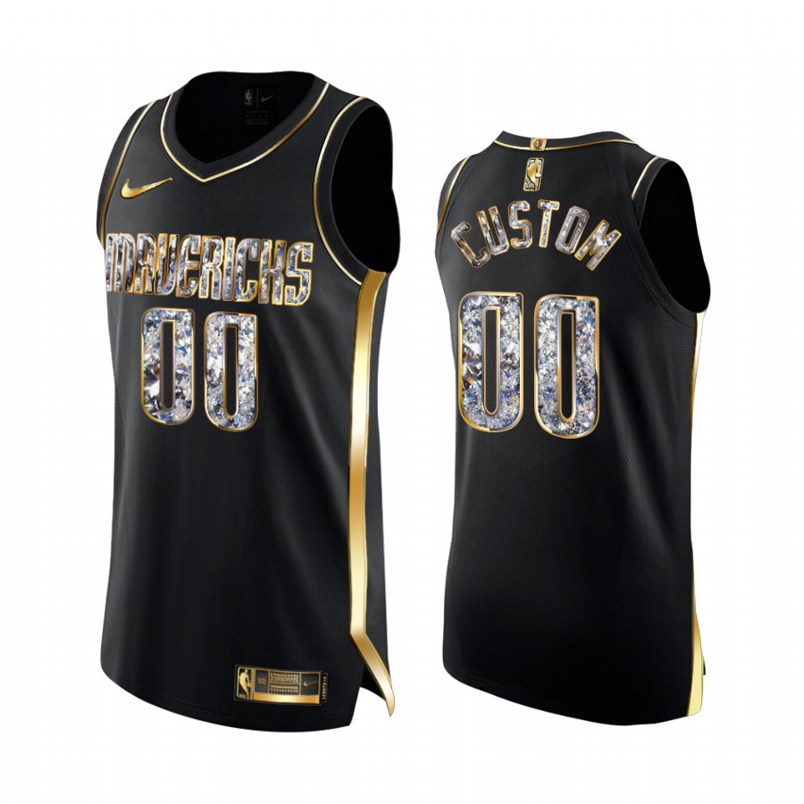 Dallas Mavericks Custom Black Diamond Edition Jersey 2022 NBA Playoffs #00