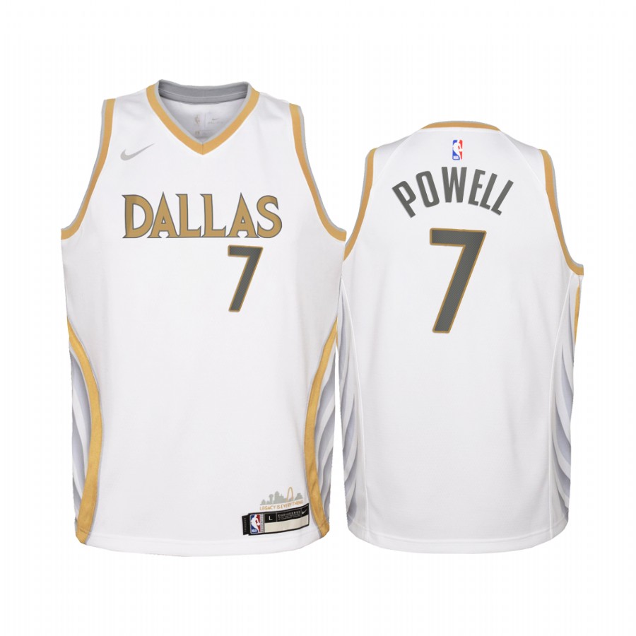 Dallas Mavericks Dwight Powell 2020-21 City Edition White Youth Jersey – Swingman